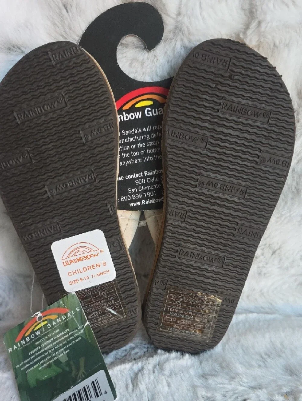 Rainbow Kids'‎ Flip Flops in Brown and Cream